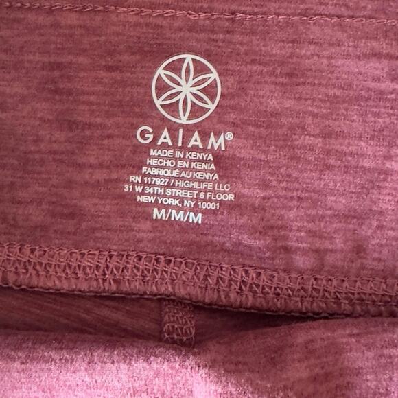 NWT Gaiam Om High Rise Porkchop Cuffed Leggings Size M Hawthorne Rose Heather - Picture 4 of 9